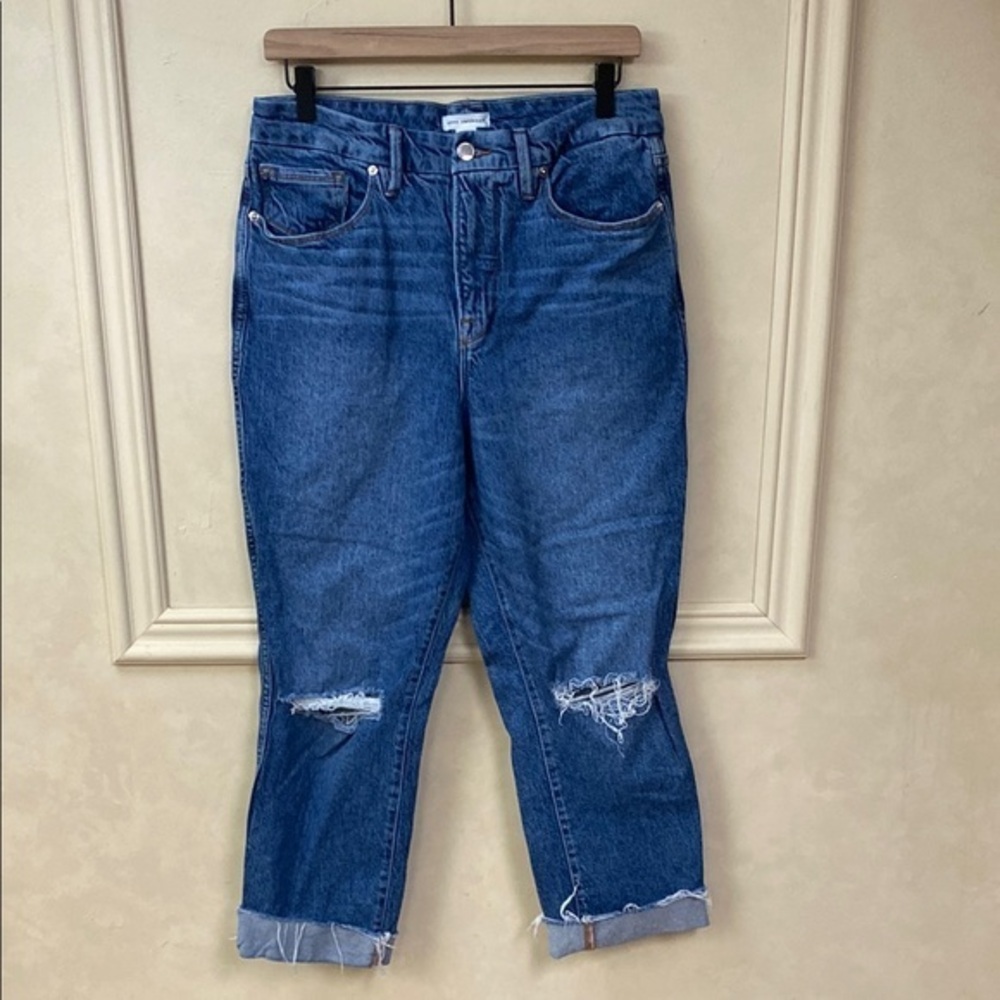 Good American GCSREFW386 Good Curve Straight Raw Hem